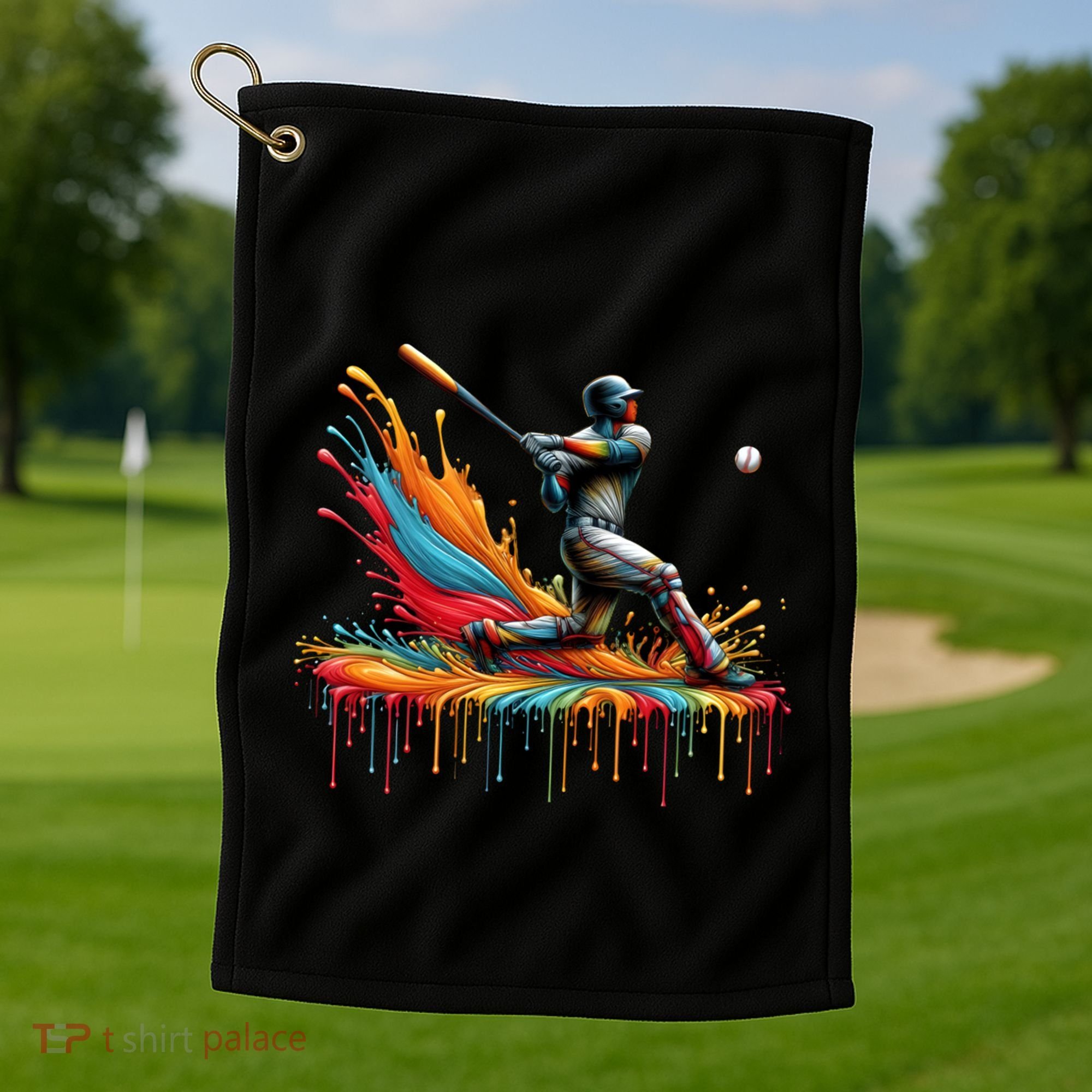 Baseball Player Drip Baseball Baseball Lover Cute Gift Golf Towel