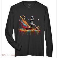 Baseball Player Drip Baseball Baseball Lover Cute Gift Zone Performance Long-Sleeve T-Shirt thumb 0