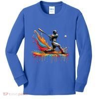 Baseball Player Drip Baseball Baseball Lover Cute Gift Kids Long Sleeve Shirt thumb 0