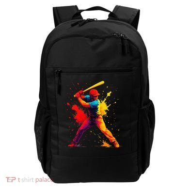 Baseball Player Drip Painting Colorful Backpack