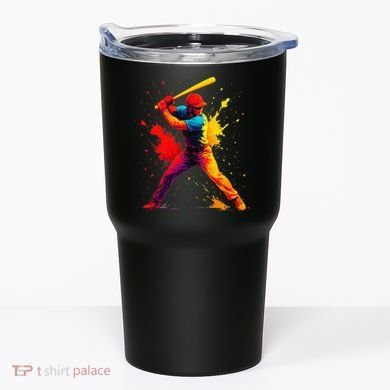 Baseball Player Drip Painting Colorful Tumbler