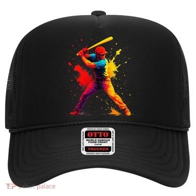 Baseball Player Drip Painting Colorful Hat