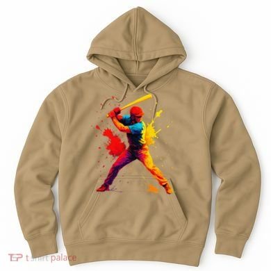 Baseball Player Drip Painting Colorful Hoodie