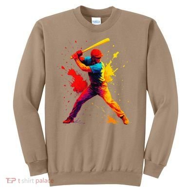 Baseball Player Drip Painting Colorful Sweatshirt
