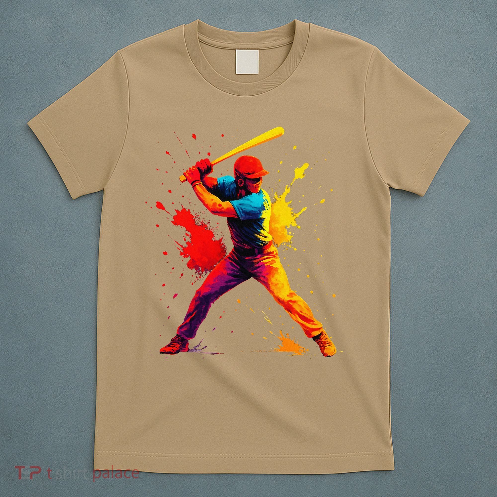Baseball Player Drip Painting Colorful T-Shirt