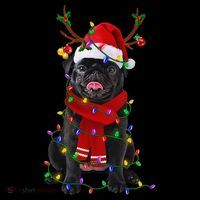 Black Pug Dog Tree Christmas Lights Xmas Pajama Coffee Mug thumb 5
