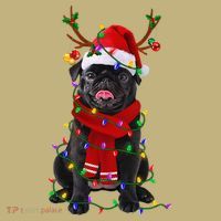 Black Pug Dog Tree Christmas Lights Xmas Pajama Mousepad thumb 1