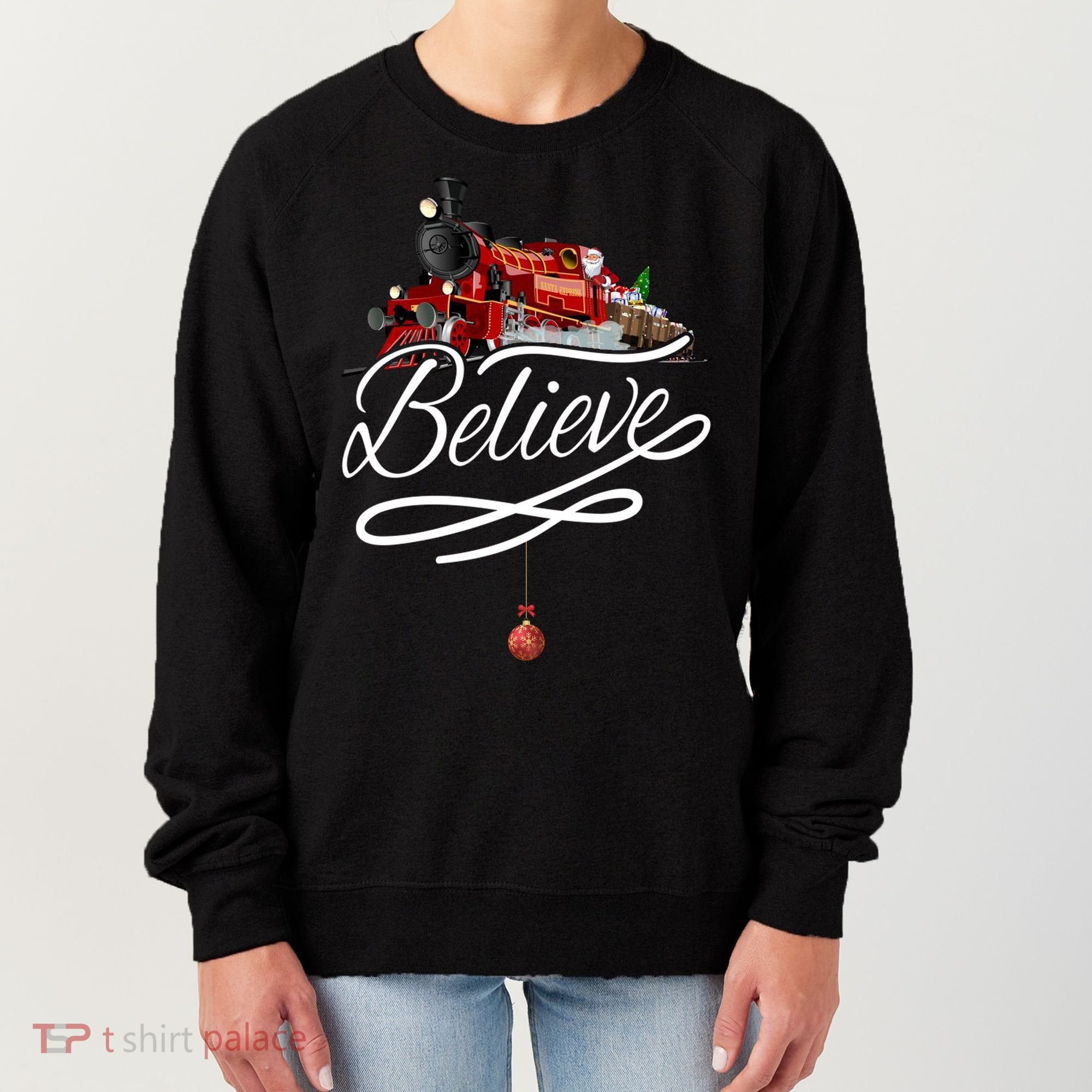 Believe Polar Express Christmas Holiday Train Women's Sweatshirt