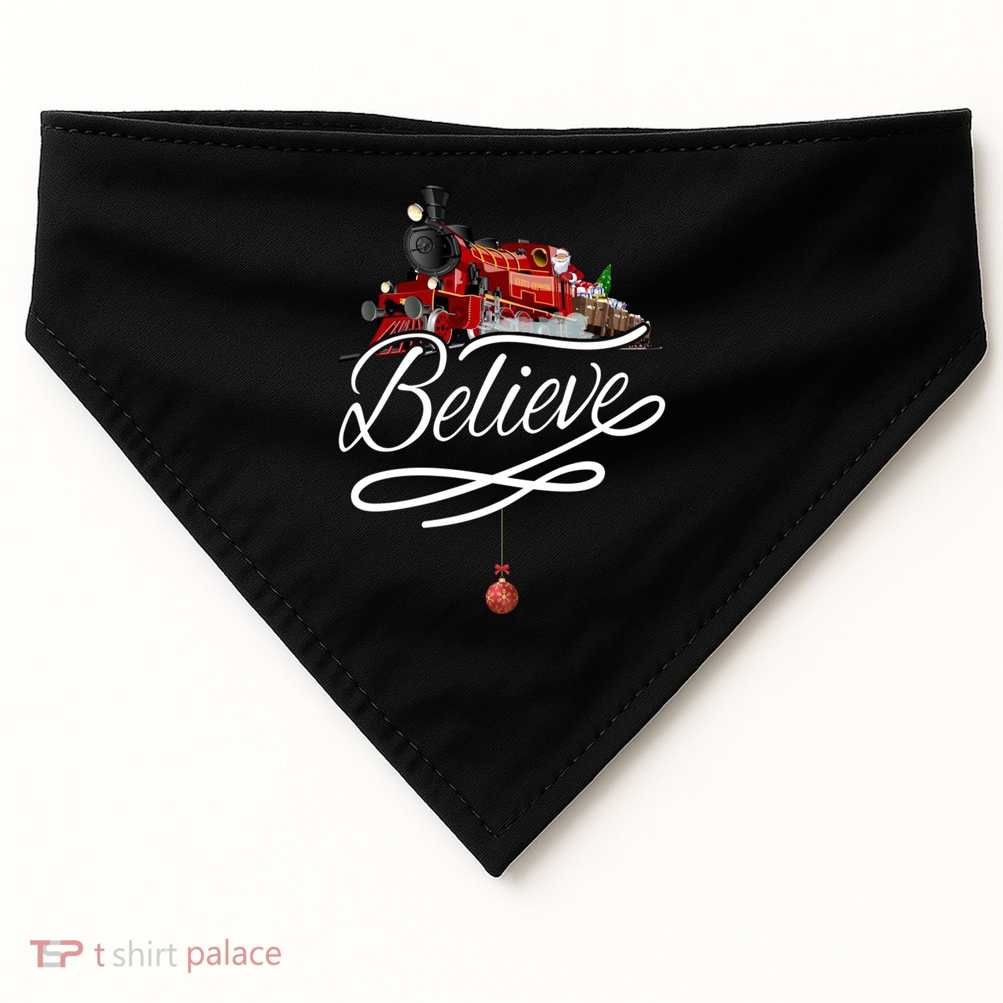 Believe Polar Express Christmas Holiday Train USA-Made Doggie Bandana