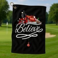 Believe Polar Express Christmas Holiday Train Golf Towel thumb 1