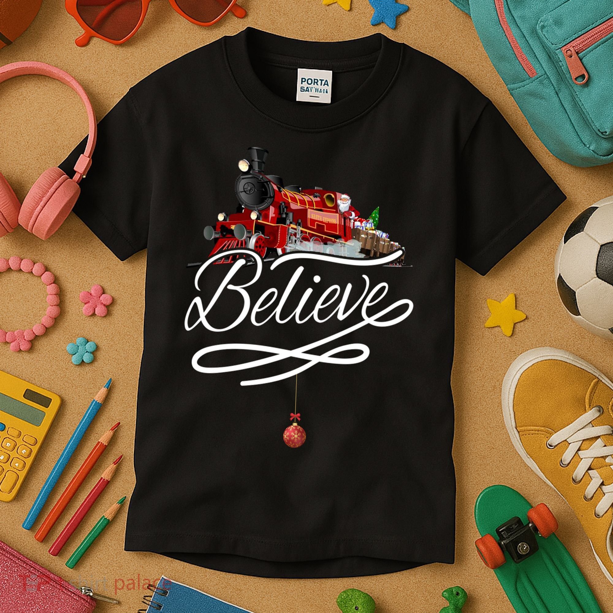 Believe Polar Express Christmas Holiday Train Kids T-Shirt