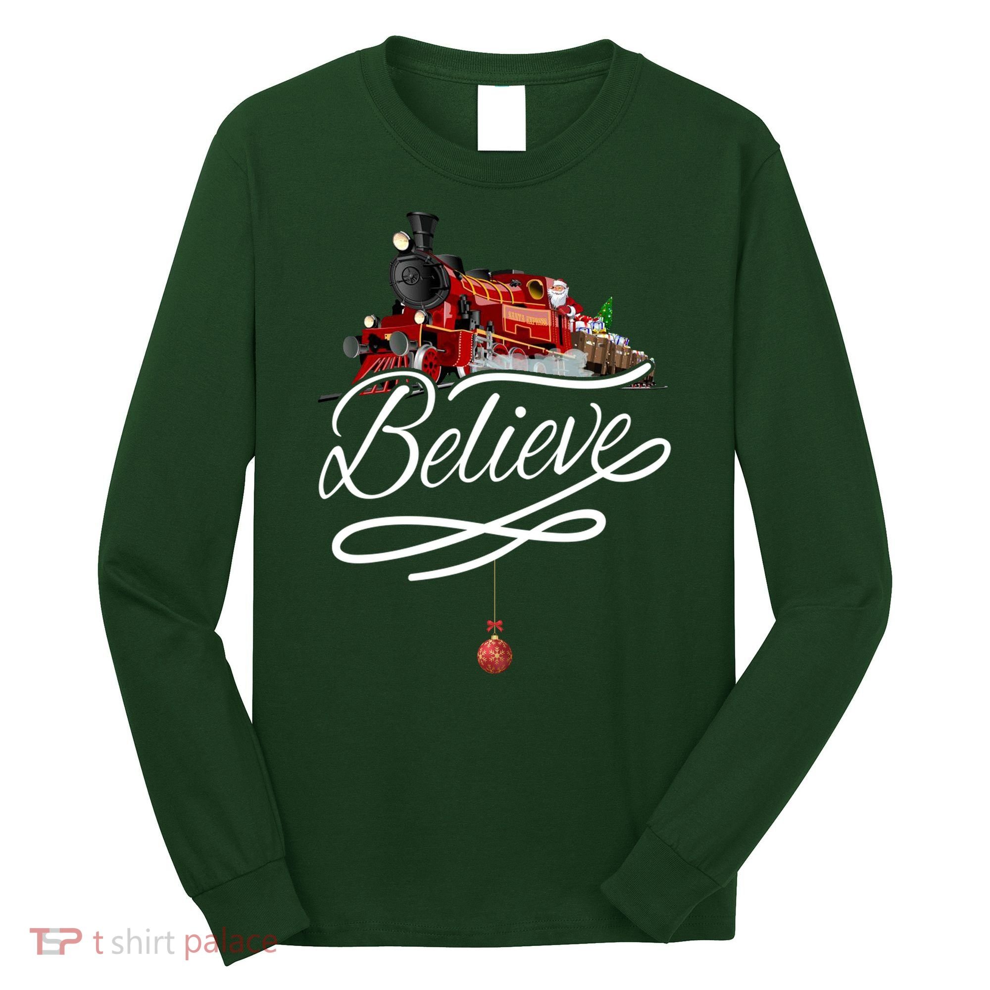 Believe Polar Express Christmas Holiday Train Long Sleeve Shirt