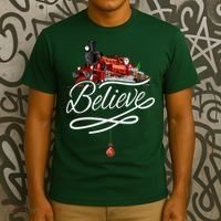 Believe Polar Express Christmas Holiday Train T-Shirt thumb 3