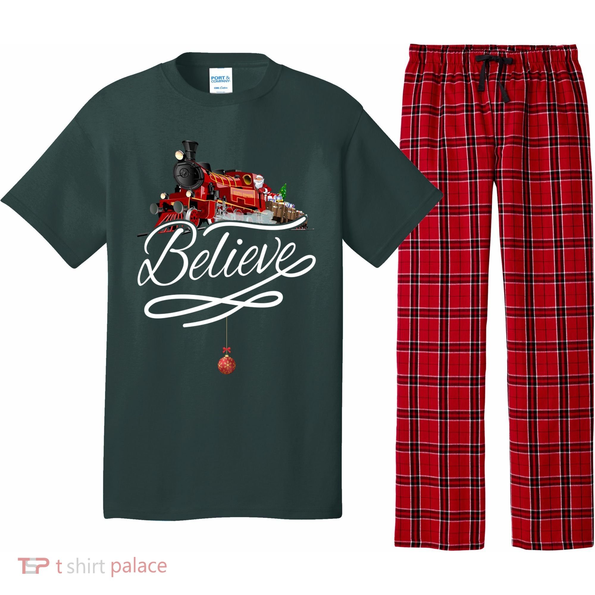 Believe Polar Express Christmas Holiday Train Pajama Set