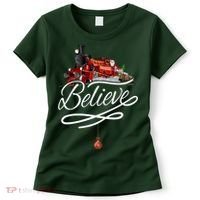 Believe Polar Express Christmas Holiday Train Women's T-Shirt thumb 0