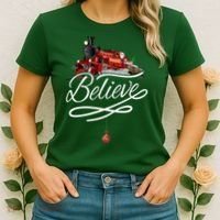 Believe Polar Express Christmas Holiday Train Women's T-Shirt thumb 2