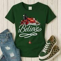 Believe Polar Express Christmas Holiday Train Women's T-Shirt thumb 3
