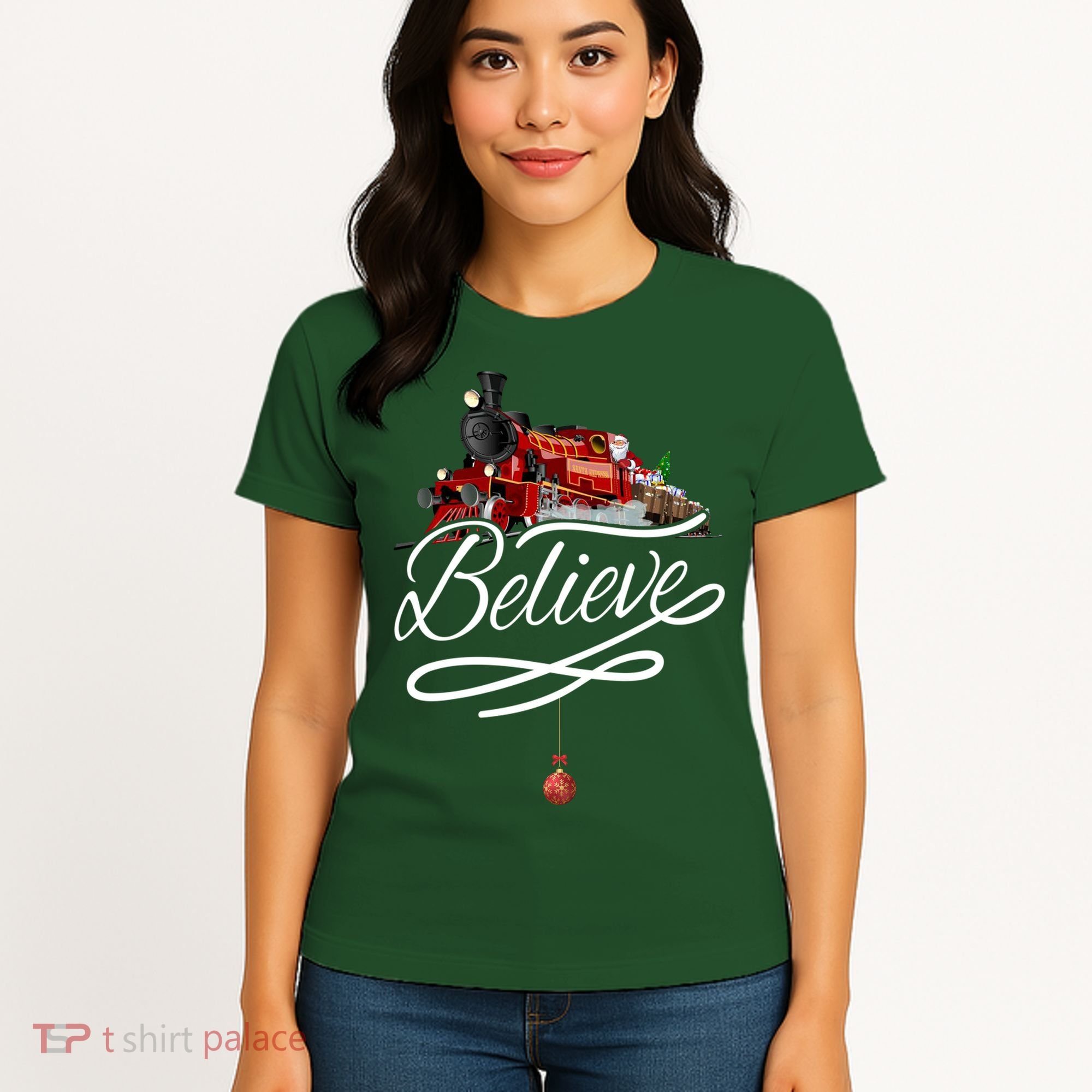 Believe Polar Express Christmas Holiday Train Women's T-Shirt