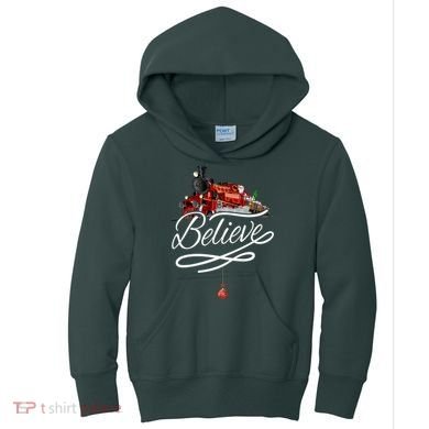 Believe Polar Express Christmas Holiday Train Kids Hoodie