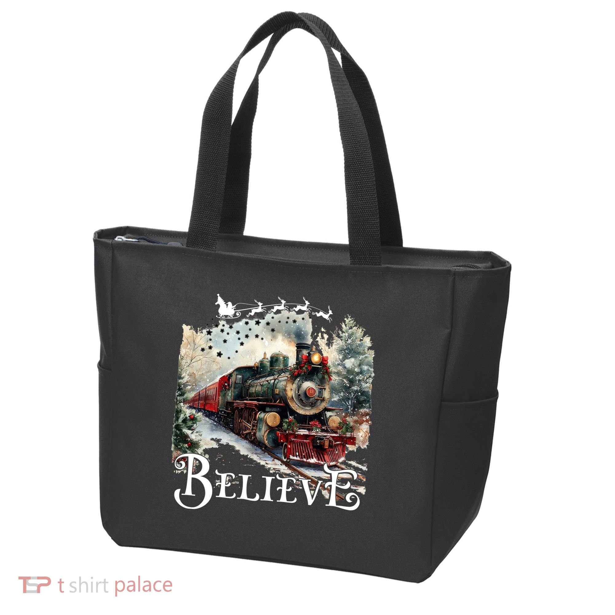 Believe Polar Express Christmas Train Tote Bag