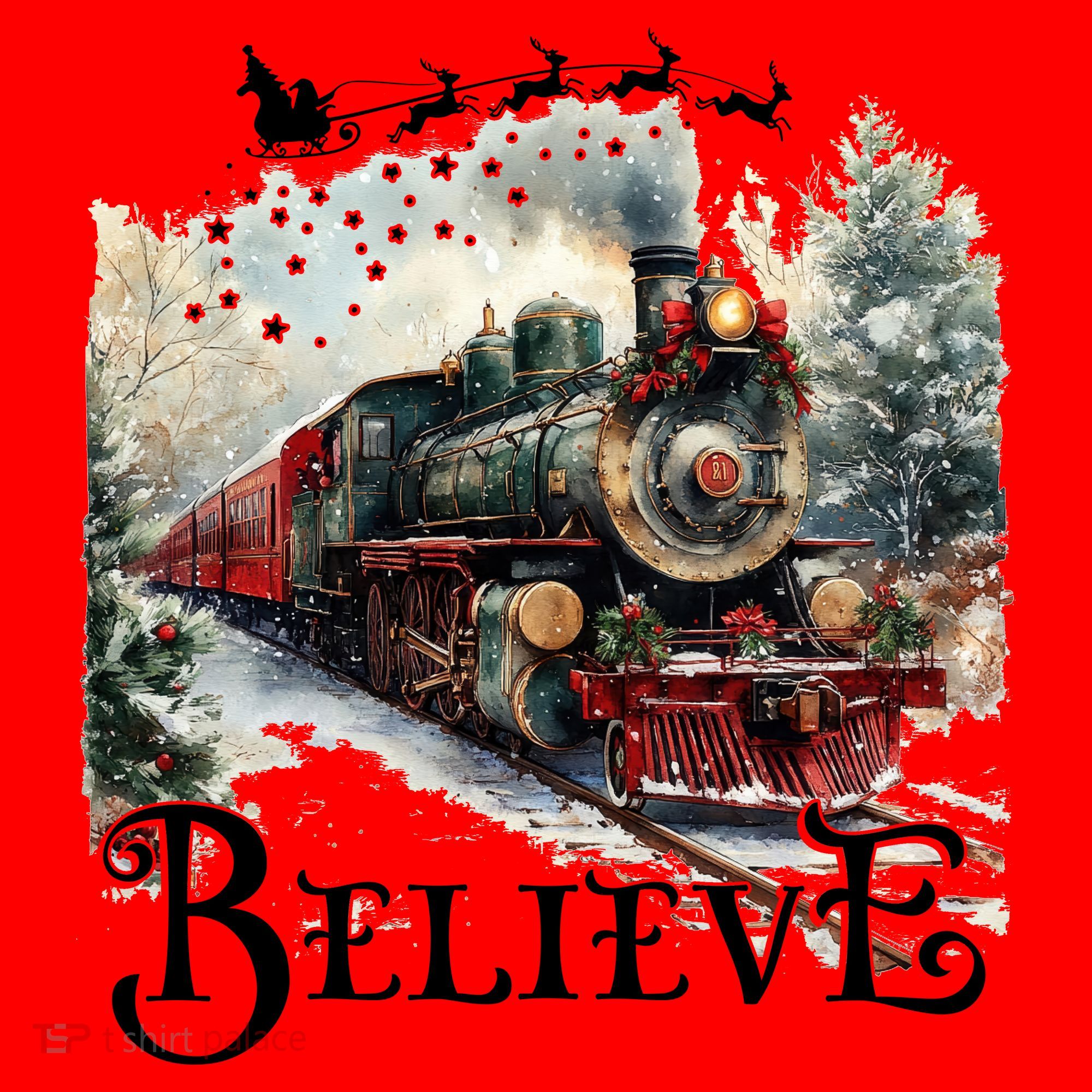 Believe Polar Express Christmas Train Santa Hat