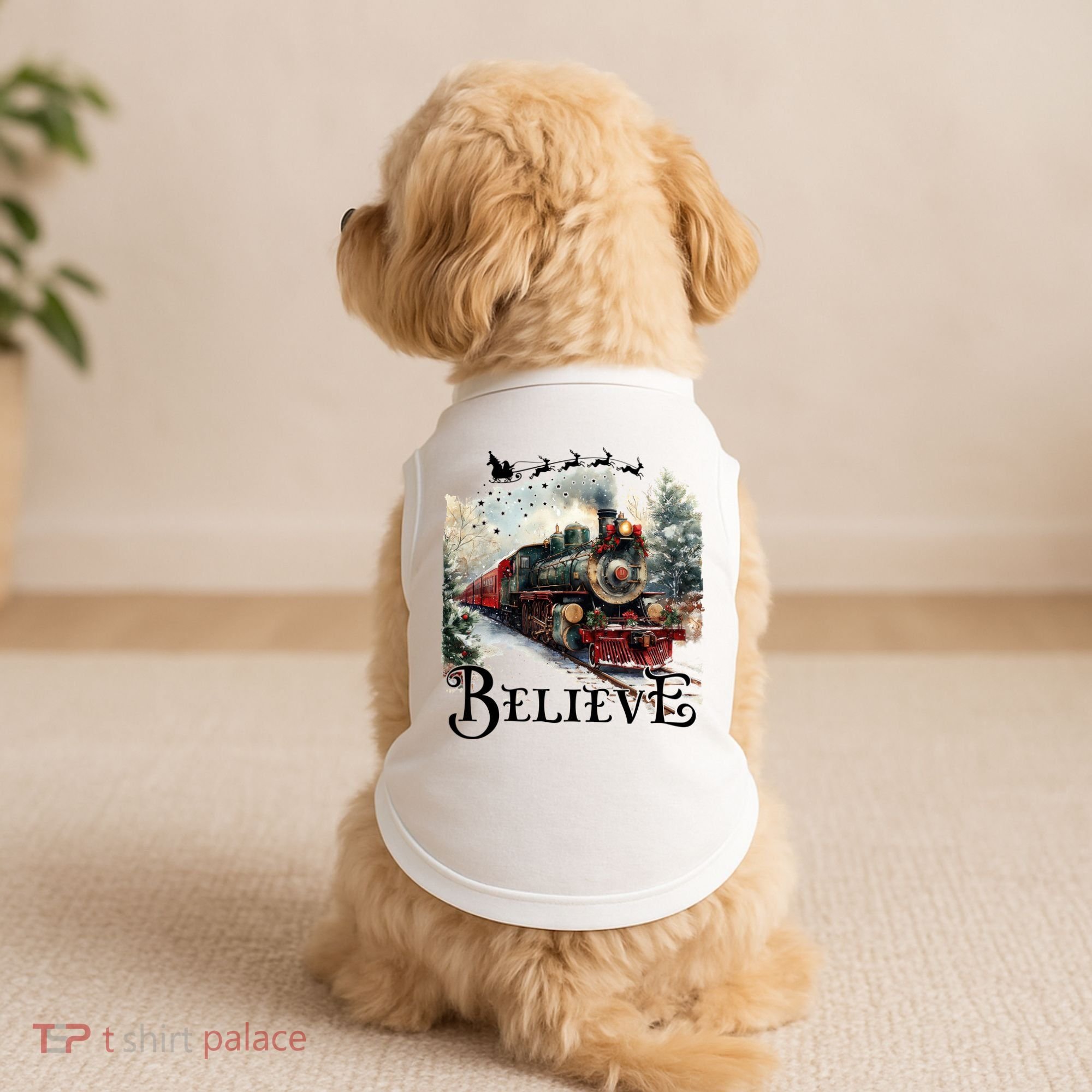 Believe Polar Express Christmas Train Doggie Tank