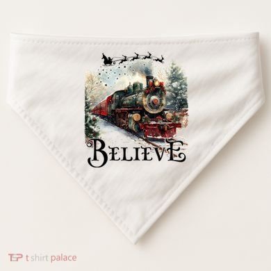 Believe Polar Express Christmas Train USA-Made Doggie Bandana