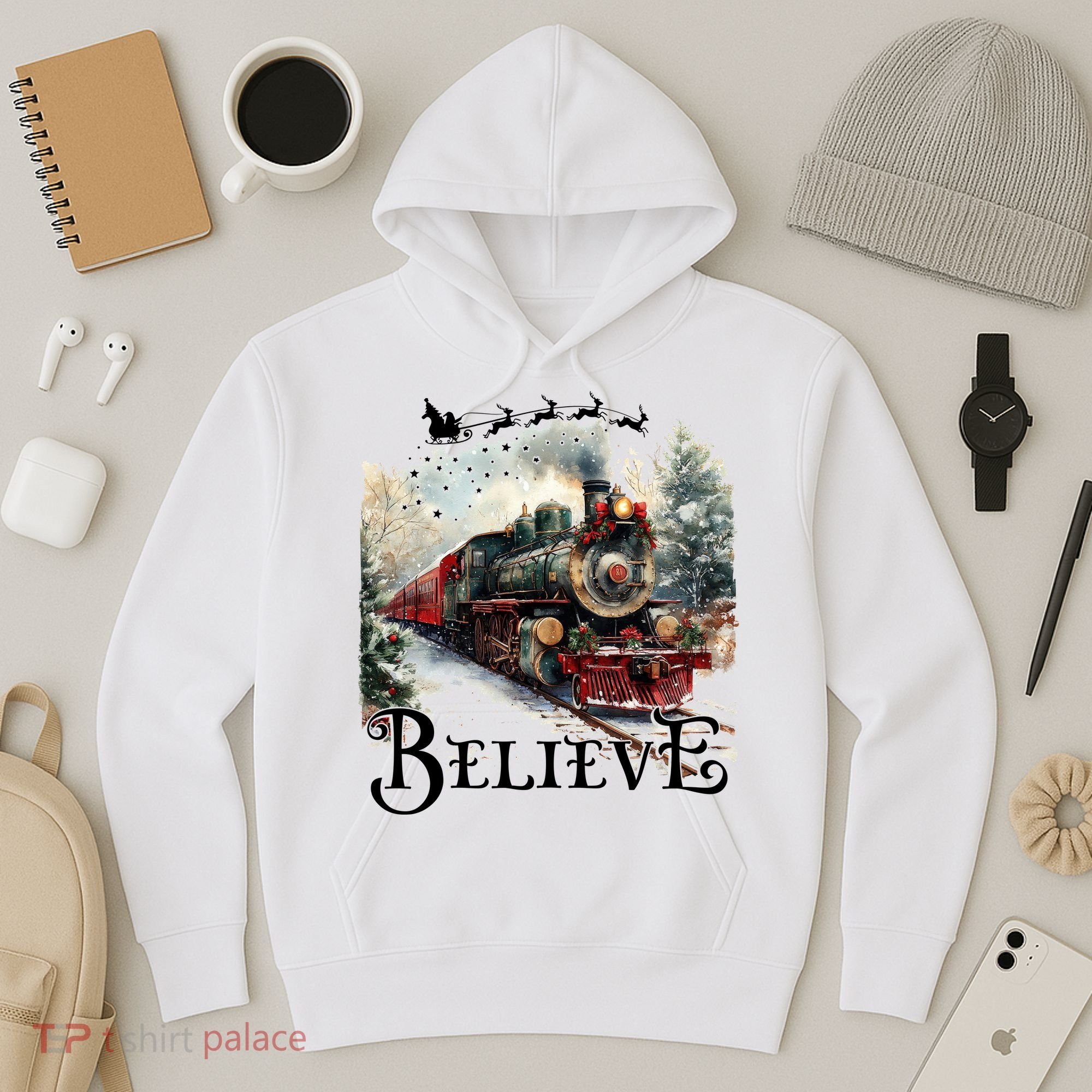 Believe Polar Express Christmas Train Hoodie