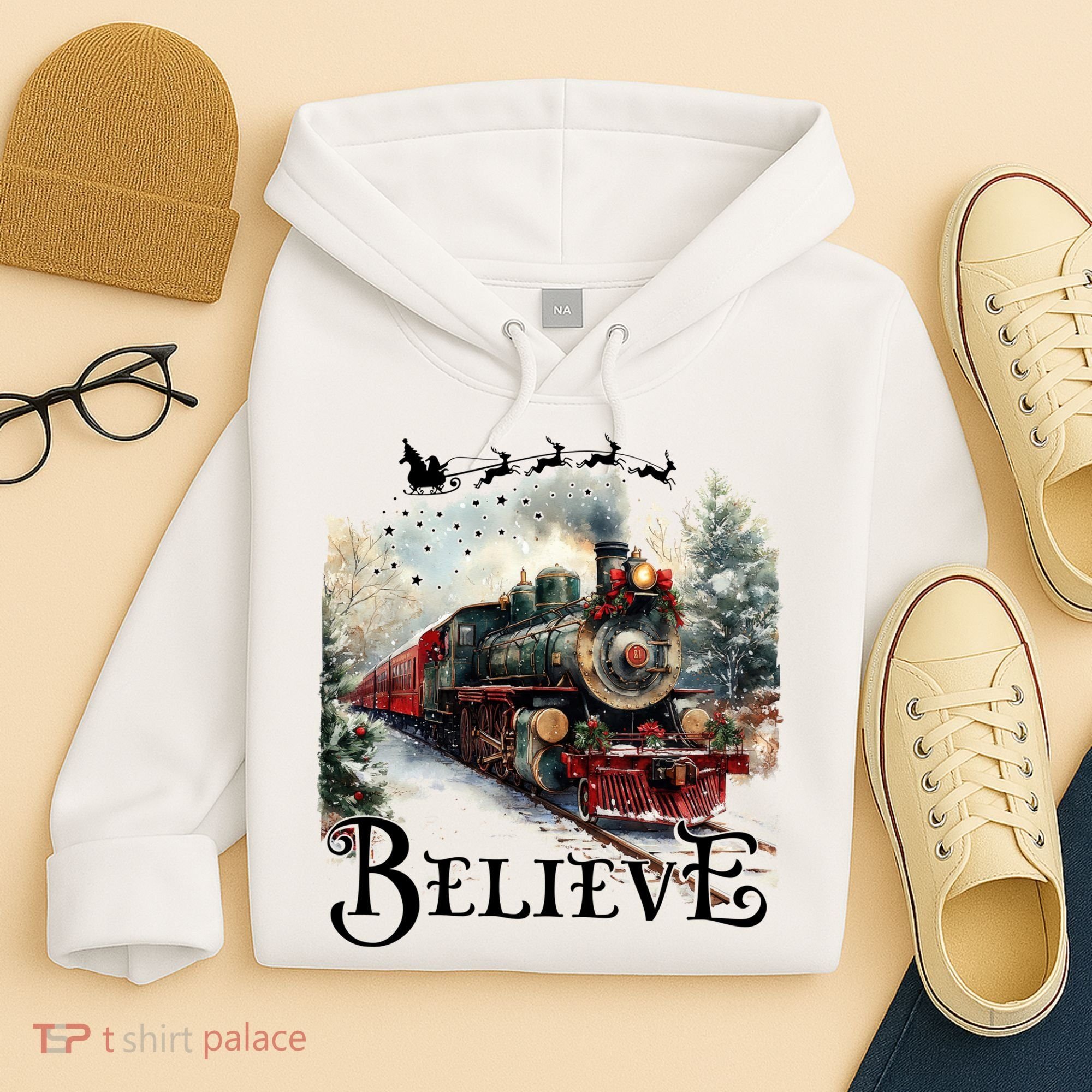 Believe Polar Express Christmas Train Hoodie