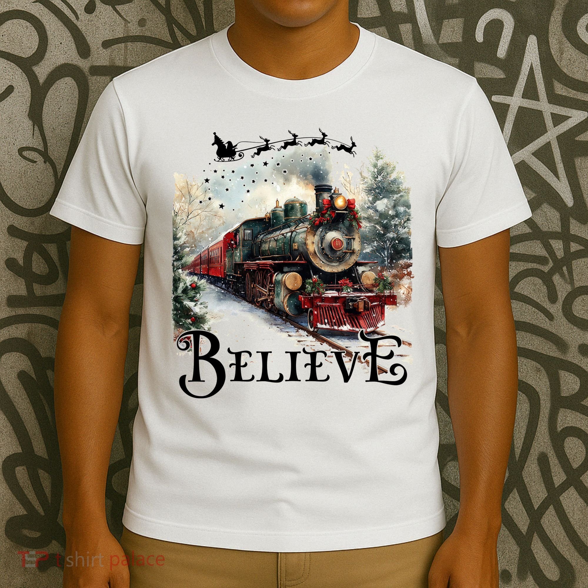 Believe Polar Express Christmas Train T-Shirt