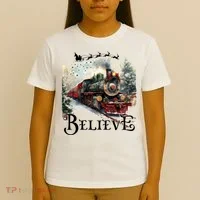 Believe Polar Express Christmas Train T-Shirt thumb 4