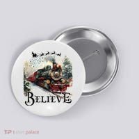 Believe Polar Express Christmas Train Button thumb 0