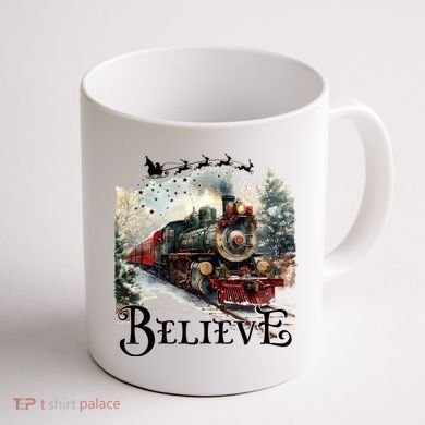 Believe Polar Express Christmas Train Coffee Mug back