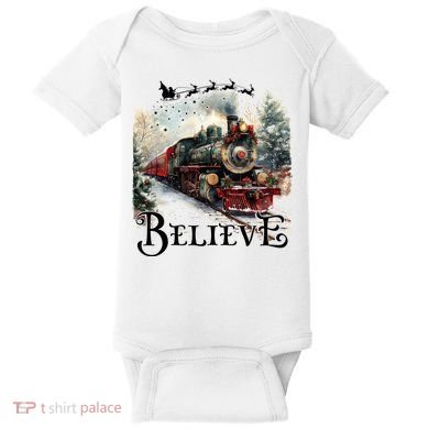 Believe Polar Express Christmas Train Baby Bodysuit