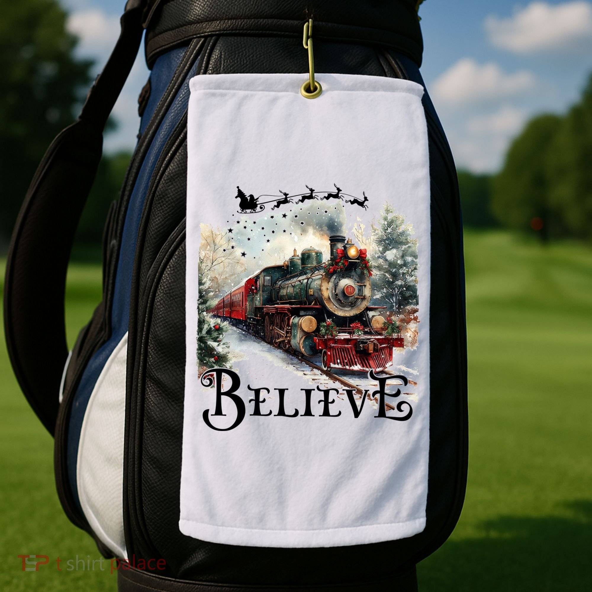Believe Polar Express Christmas Train Golf Towel