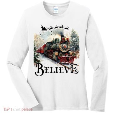 Believe Polar Express Christmas Train Women's Long Sleeve Shirt