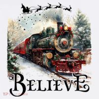 Believe Polar Express Christmas Train Women's Long Sleeve Shirt thumb 2