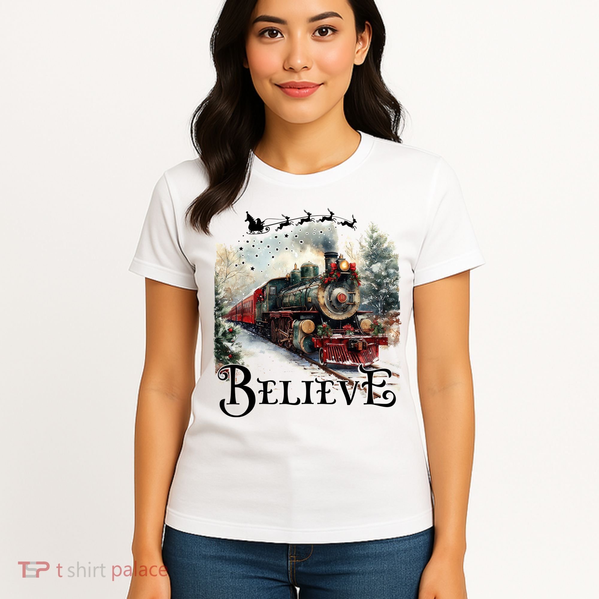 Believe Polar Express Christmas Train Women's T-Shirt
