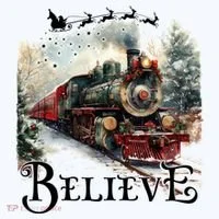Believe Polar Express Christmas Train Women's T-Shirt thumb 6