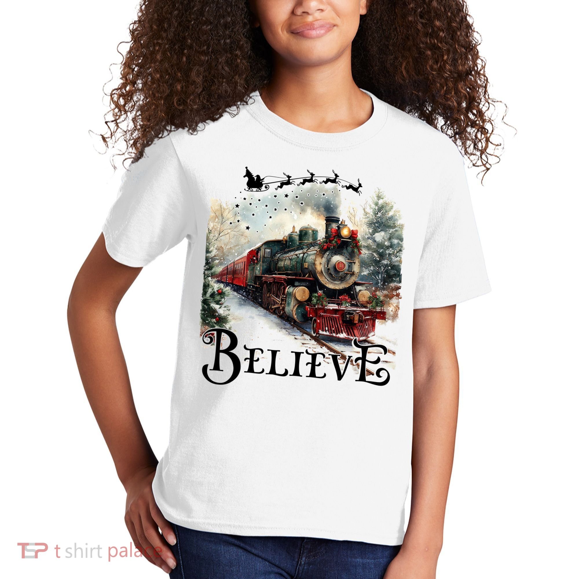 Believe Polar Express Christmas Train Kids T-Shirt