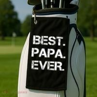 Best Papa Ever FatherS Day Gift Golf Towel thumb 2