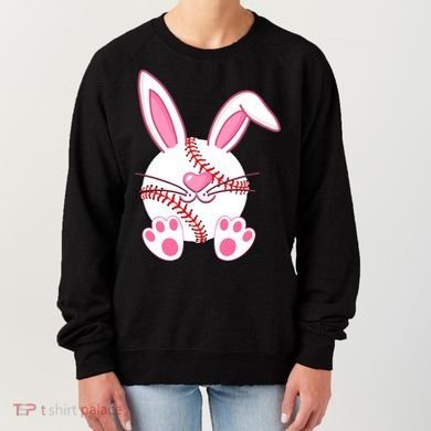 Baseball Player Easter Bunny Ears Easter Day Gift Women's Sweatshirt