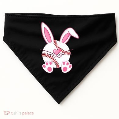 Baseball Player Easter Bunny Ears Easter Day Gift USA-Made Doggie Bandana