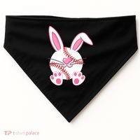 Baseball Player Easter Bunny Ears Easter Day Gift USA-Made Doggie Bandana thumb 0