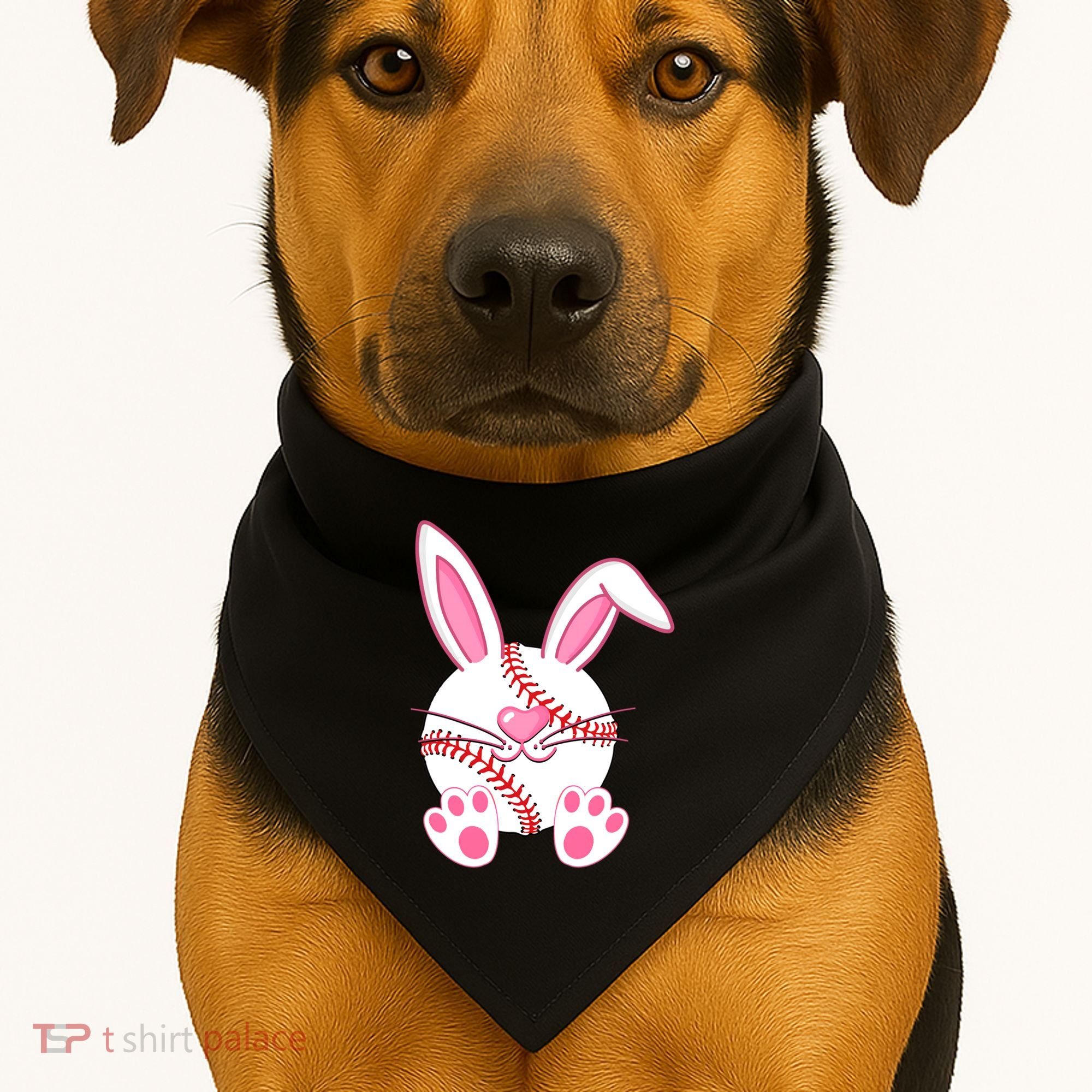 Baseball Player Easter Bunny Ears Easter Day Gift USA-Made Doggie Bandana