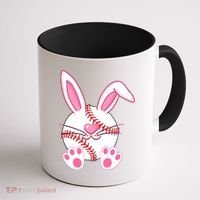 Baseball Player Easter Bunny Ears Easter Day Gift Coffee Mug thumb 1