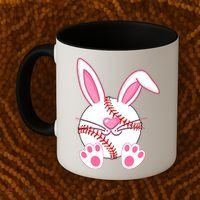Baseball Player Easter Bunny Ears Easter Day Gift Coffee Mug thumb 2