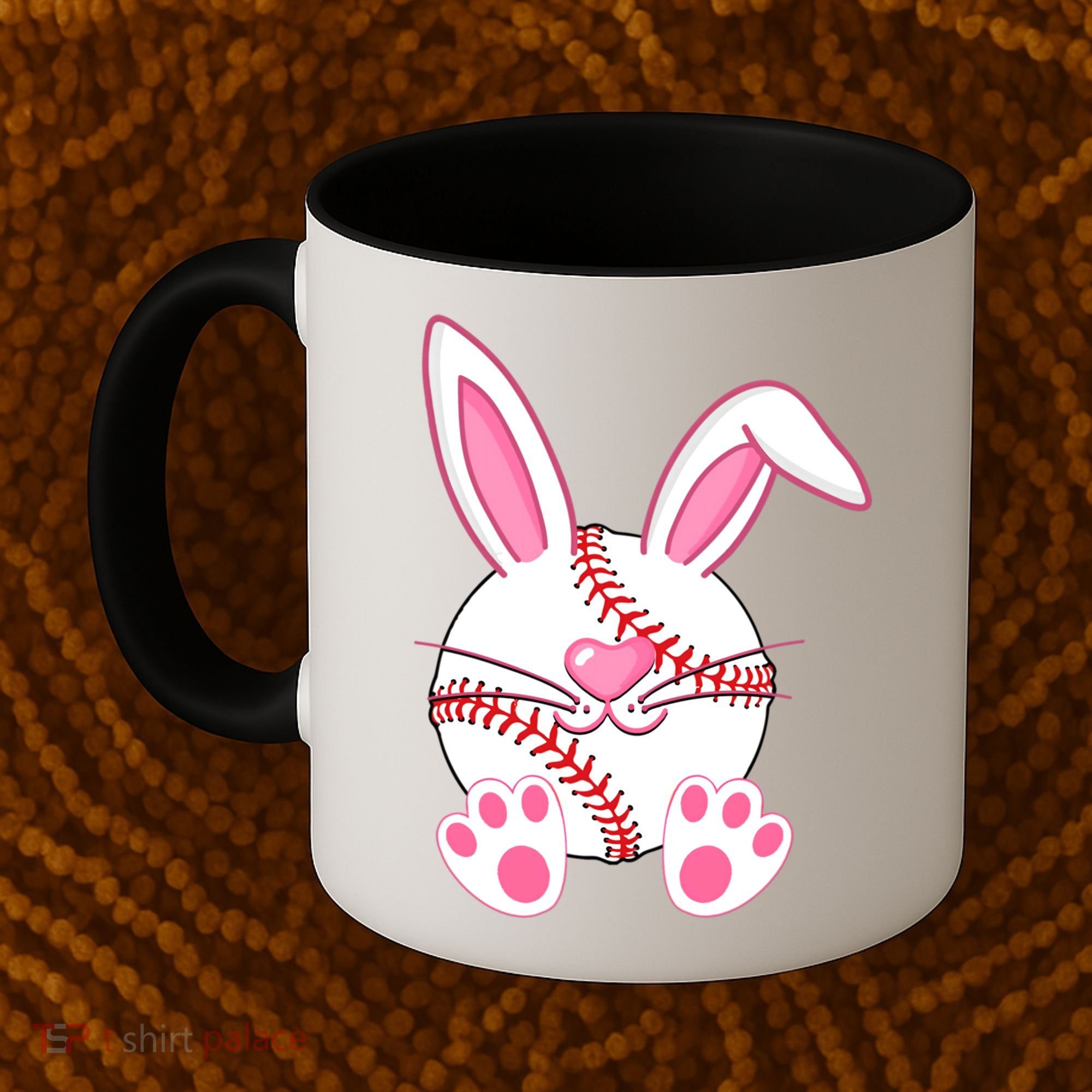 Baseball Player Easter Bunny Ears Easter Day Gift Coffee Mug