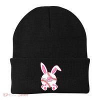 Baseball Player Easter Bunny Ears Easter Day Gift Beanie thumb 0