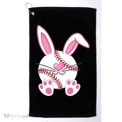 Baseball Player Easter Bunny Ears Easter Day Gift Golf Towel